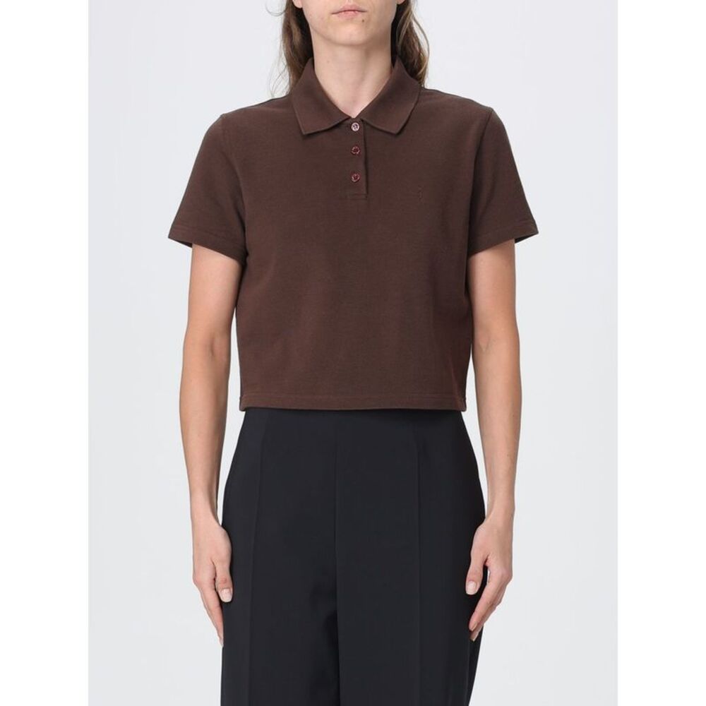 Saint Laurent Cotton Polo Shirt With Embroidered Ysl Monogram